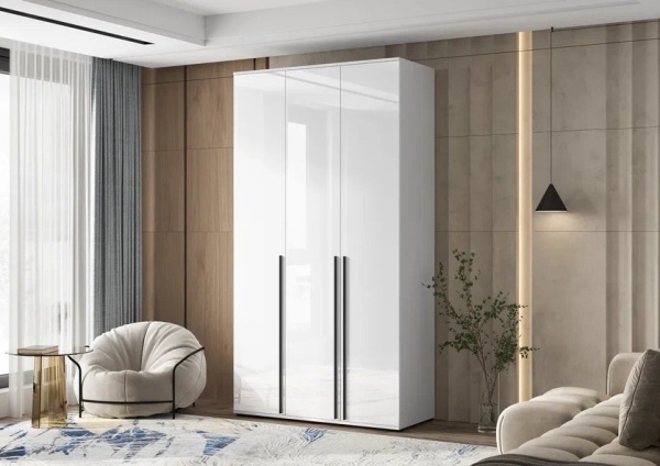 Норд Шкаф 3-х ств.(1200) МИФ (Белый/Белый Глянец холодный)