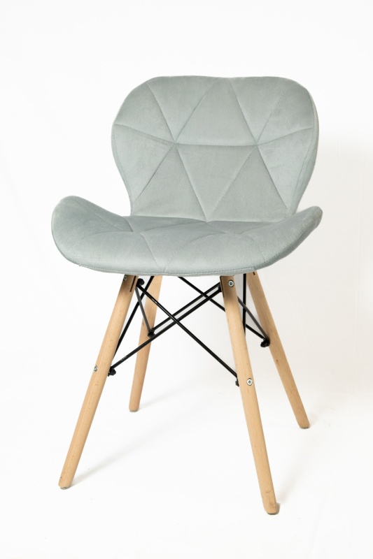 Стул Манжера КНР (бархатный стул, деревянные ножки, металлический каркас 39 серый)