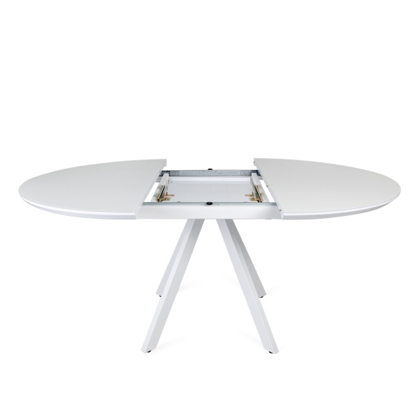 Стол Бахус Керамика 1200 Ваша Мебель (Керамика ДГ-4 мрамор серый, мдф черный, опоры муар черные (d=1200(1600)))