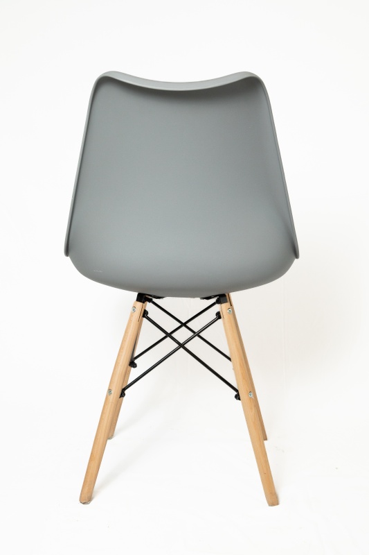 Стул Хобарт КНР (пластиковое сиденье с подушкой из полиуретана, деревянные ножки с металлическим каркасом СЕРЫЙ)