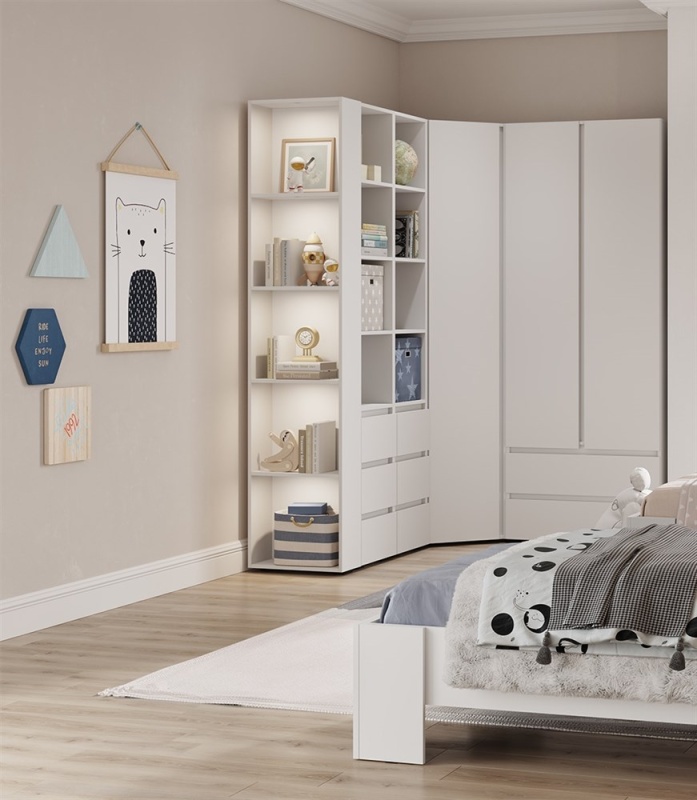 Хелен СТЛ 01 Стеллаж СТЕНД (фасад БЕЛЫЙ/корпус БЕЛЫЙ)