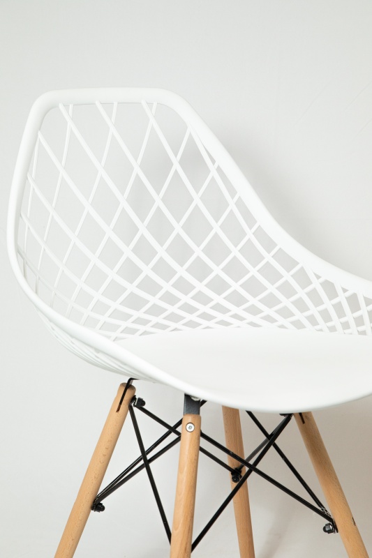 Стул Сидней КНР (Пластиковый стул с деревянными ножками и металлическим каркасом БЕЛЫЙ)