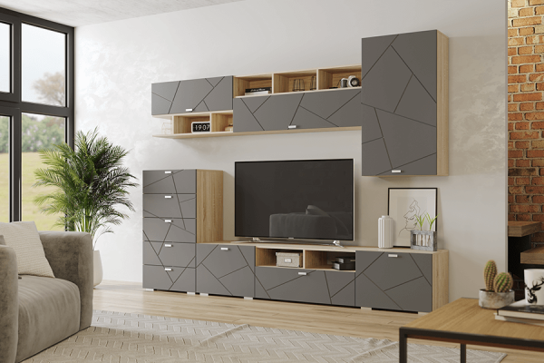 Гостиная Скайлайн Шкаф-тумба 600 МЛЕК (дуб сонома св/графит(602*1110*445))