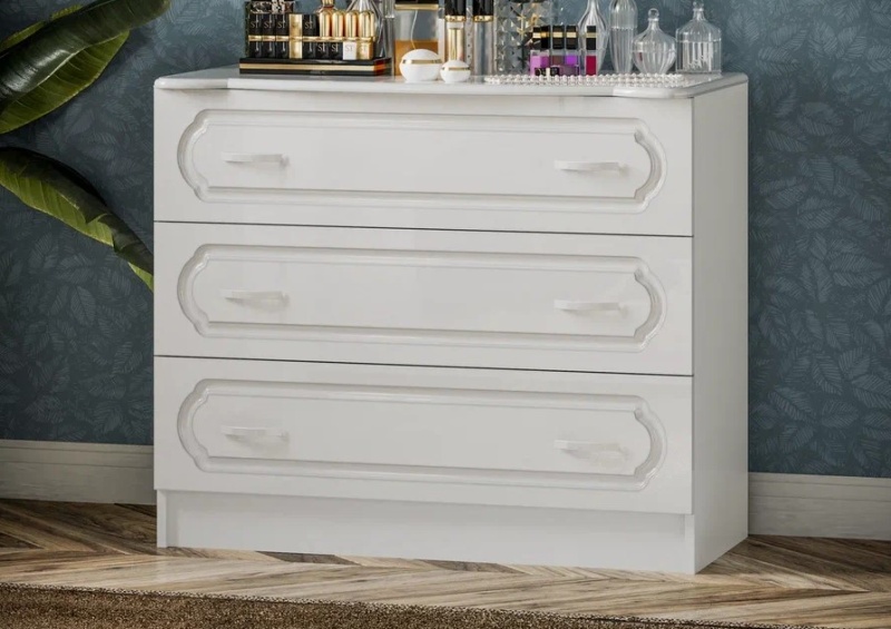 Гармония Комод МИФ (Белый глянец холодный, белый)