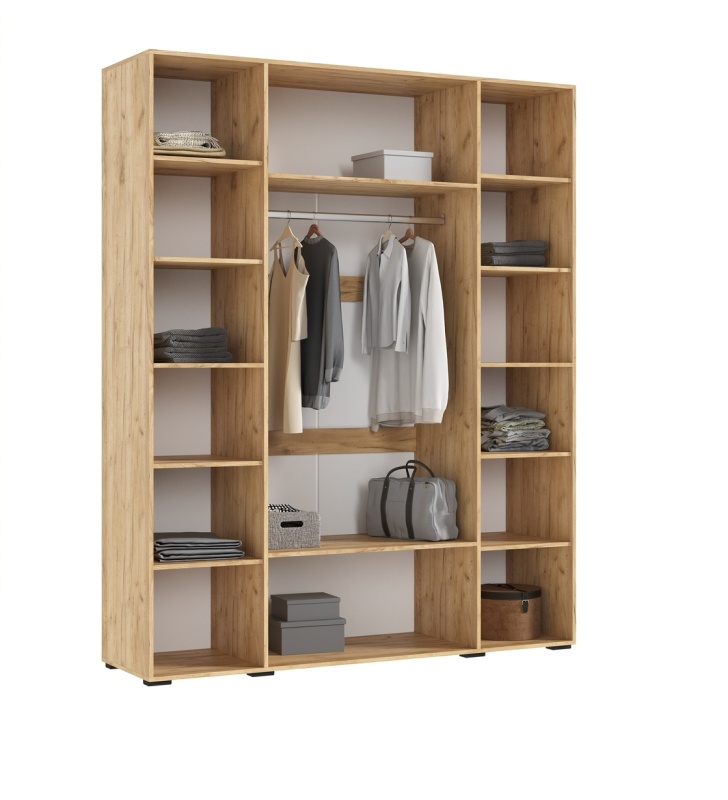 Ирис Шкаф 4-х ств.(1800) МИФ (Браш Вайт, Дуб Крафт золото)