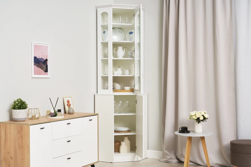 Буфет Констанция угловой МИФ (Белый матовый)