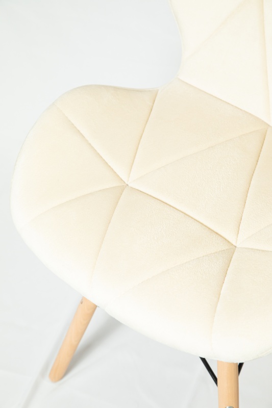 Стул Манжера КНР (бархатный стул, деревянные ножки, металлический каркас 59 бежевый)