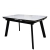 Стол Мадрид Люкс Про Керамика 1600 Ваша Мебель (Керамика ДГ-4 мрамор серый, МДФ черный, каркас черный+Опора №15 муар черный (1600 (2200)х900))