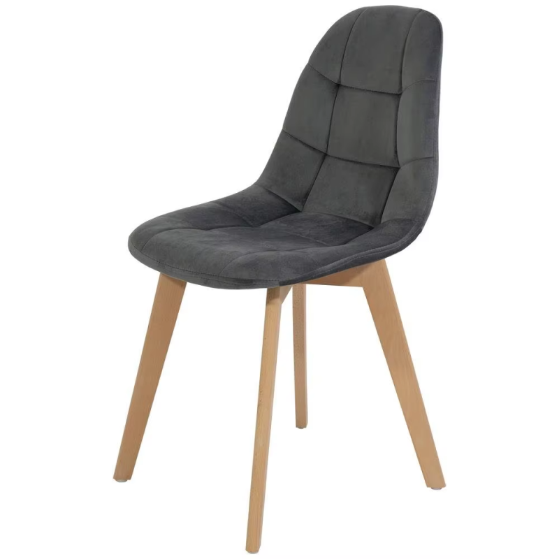 Стул Аделаида КНР (стул с бархатным сиденьем и деревянными ножками темно-серый)