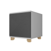Копенгаген Тумба прикроватная со створкой (12 СТУЛЬЕВ) (Корпус: ЛДСП Белый, Фасад: МДФ Серый графит)