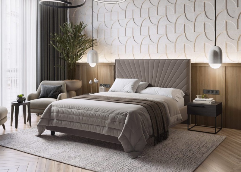 Кровать НА опоре Леона 1200 МЛЕК (нео 25/серый)