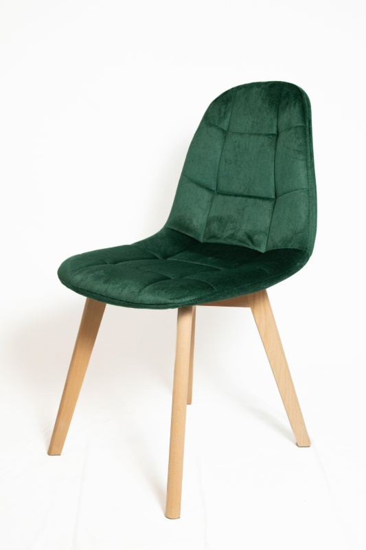 Стул Аделаида КНР (стул с бархатным сиденьем и деревянными ножками зеленый)