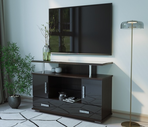 Подставка под ТВ 006 РОСТОК (Венге / Глянец черный)