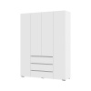 Хелен/Люмо ШК 05 Шкаф 4-х ств. с ящиками СТЕНД/ТВД (фасад БЕЛЫЙ/корпус БЕЛЫЙ (1600х2080х460))