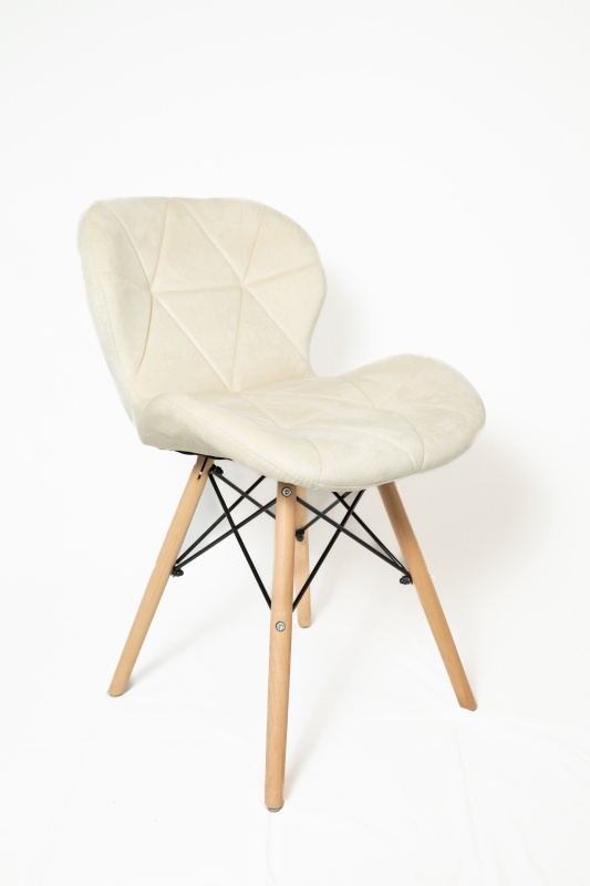 Стул Манжера КНР (бархатный стул, деревянные ножки, металлический каркас 59 бежевый)