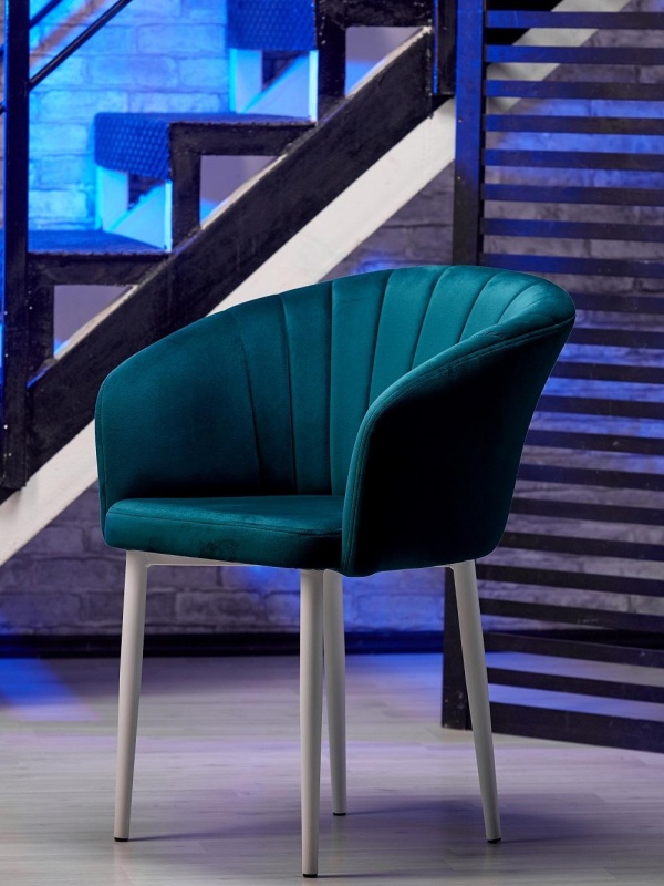 Стул Версаль ПАМИР (F77 Синий/Белая опора)