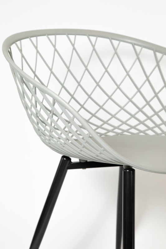 Стул Мельбурн КНР (Пластик. сиденье, черные метал. ножки СЕРЫЙ)