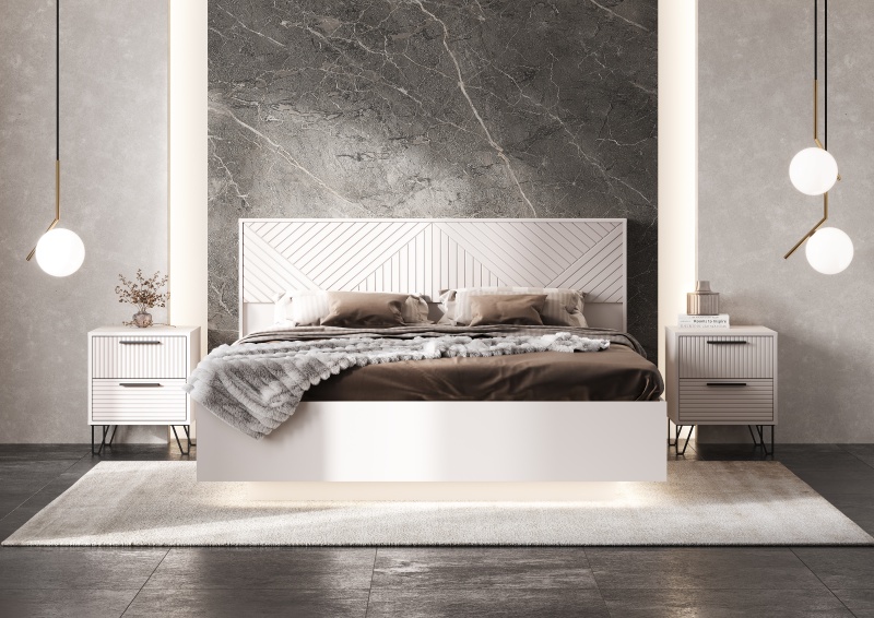 Спальный гарнитур Флэш Кровать парящая 1,6м с ПМ МИФ (Кашемир, Кашемир)