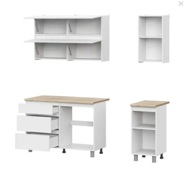 Кухонный гарнитур Токио (1600) (ЛДСП) SV-мебель (Белый текстурный/Дуб сонома (1600*2140*442*Глубина столешницы 600 мм))