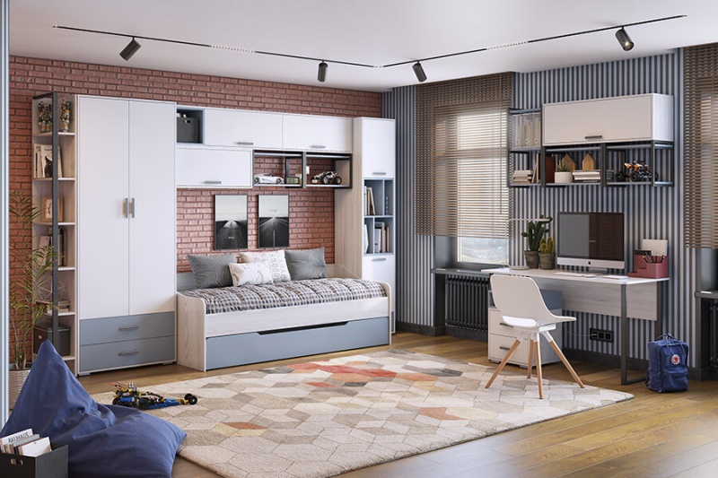 Подростковая серия Стич/Оливер Стол письменный металлические  опоры МЛЕК (ясень анкор св/опора черная(1452*800*600))