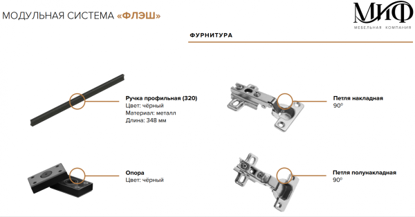 Спальный гарнитур Флэш Шкаф 2-х ств.(900) МИФ (Кашемир, Кашемир)