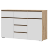 Хелен/Люмо КМ 05 Комод 6 ящиков СТЕНД/ТВД (фасад БЕЛЫЙ/корпус ДУБ КРАФТ ЗОЛОТОЙ (1502*958*460))