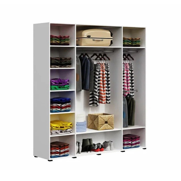 Спальный гарнитур Нэнси New Шкаф 4-х ств. МИФ (Белый глянец холодный/Белый)