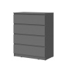 Челси Комод 800 (4 ящика) МИФ (Графит, графит)