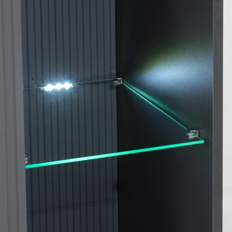 Гостиная Оливия Шкаф МДФ МИФ (Графит, Мрамор Глянец)