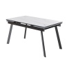 Стол Аруба-2 1200 Керамика СТОЛПРОМ (Керамика мрамор белый, кромка черная, опоры муар черный (1200х800+600))