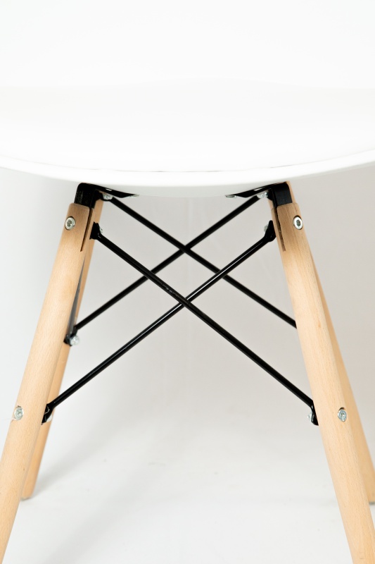 Стул Хобарт КНР (пластиковое сиденье с подушкой из полиуретана, деревянные ножки с металлическим каркасом БЕЛЫЙ)