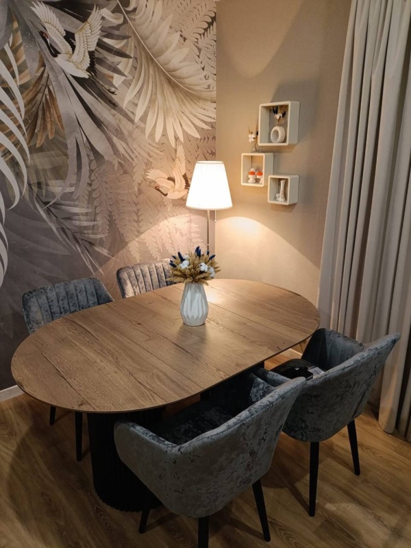 Стол Вилар ЛДСП EGGER 1050 СТОЛБУРГ (ЛДСП EGGER Дуб Галифакс Натуральный, опоры черные матовые (1050(+600)))