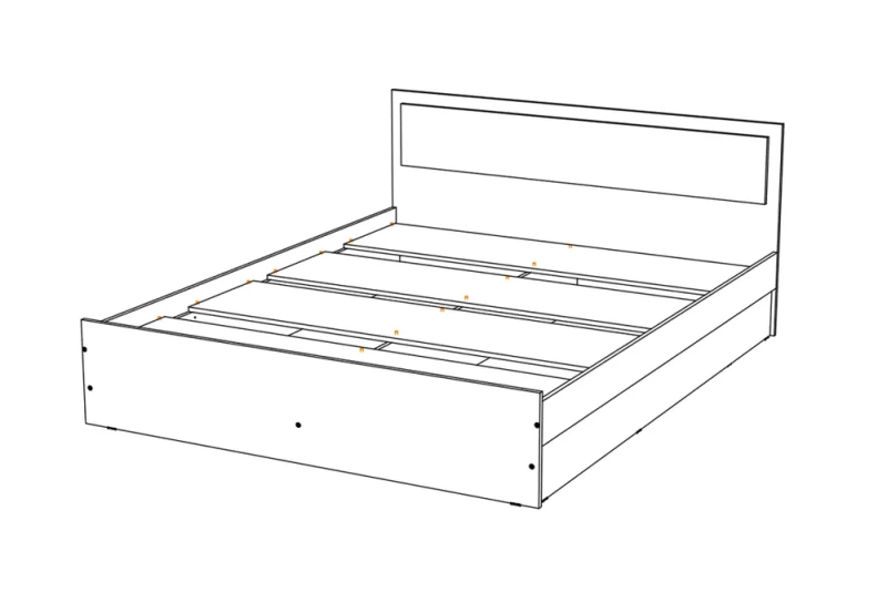 Спальный гарнитур Мартина Кровать 1400 МИФ (Белый глянец, венге)