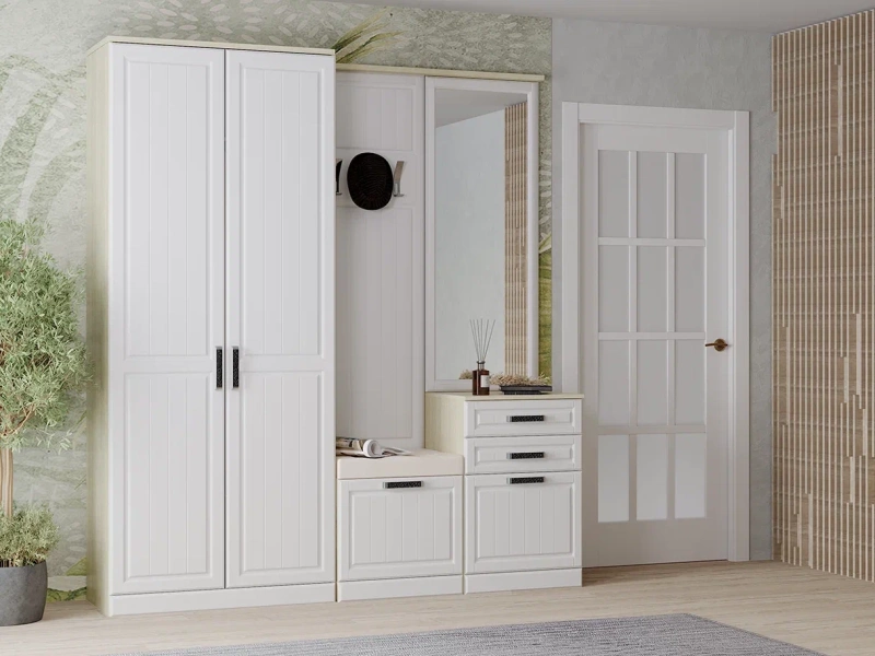 НКМ Венеция-1 МДФ Секция №6 пенал глухой РОСТОК (Дуб сонома/Белое дерево)