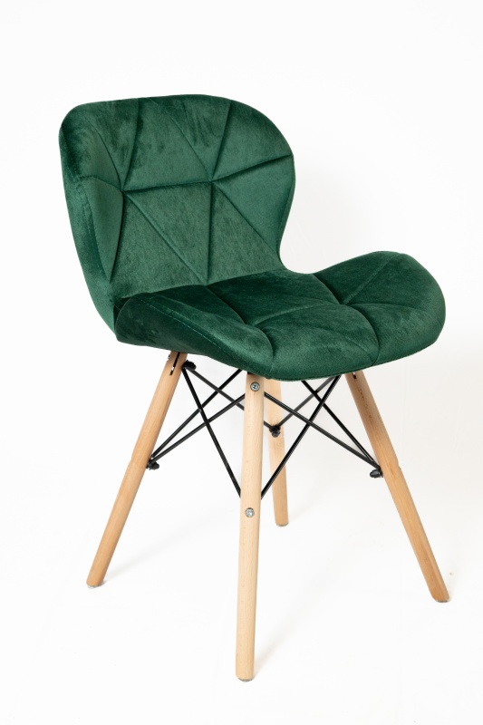 Стул Манжера КНР (бархатный стул, деревянные ножки, металлический каркас 59 темно-зеленый)