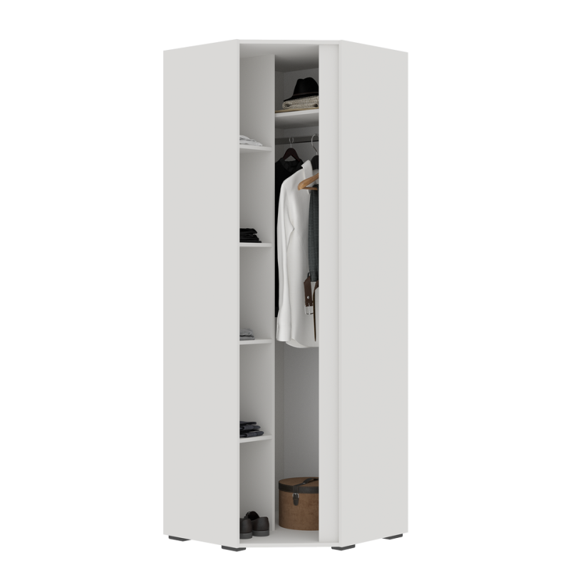 Хелен/Люмо ШК 04 Шкаф угловой СТЕНД/ТВД (фасад БЕЛЫЙ/корпус БЕЛЫЙ)