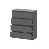 Денвер Комод 4 ящика SV-мебель (Графит серый)