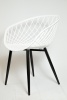Стул Мельбурн КНР (Пластик. сиденье, черные метал. ножки БЕЛЫЙ)