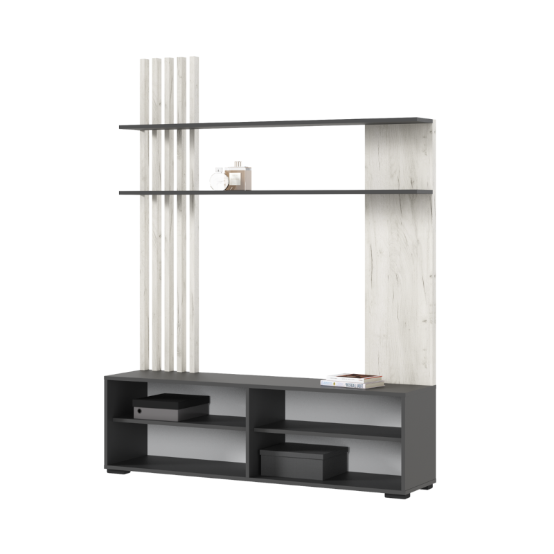 Гостиная Роджина МИФ (Дуб Крафт Белый, Графит)