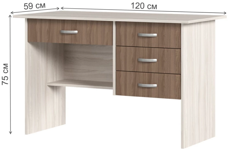 Сити Стол письменный СТЕНД (ШИМО ТЕМНЫЙ/ШИМО СВЕТЛЫЙ)