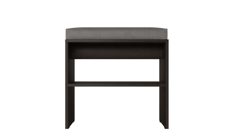 Копенгаген Скамья в Прихожую с подушкой (12 СТУЛЬЕВ) (ЛДСП Венге/Ткань серый)