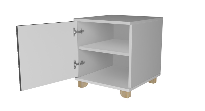 Копенгаген Тумба прикроватная со створкой (12 СТУЛЬЕВ) (Корпус: ЛДСП Белый, Фасад: МДФ Серый графит)