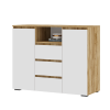Хелен КМ 01 Комод 1202 СТЕНД (фасад БЕЛЫЙ/корпус ДУБ КРАФТ ЗОЛОТО)