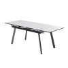 Стол Аруба-2 1200 Керамика СТОЛПРОМ (Керамика мрамор белый, кромка черная, опоры муар черный (1200х800+600))