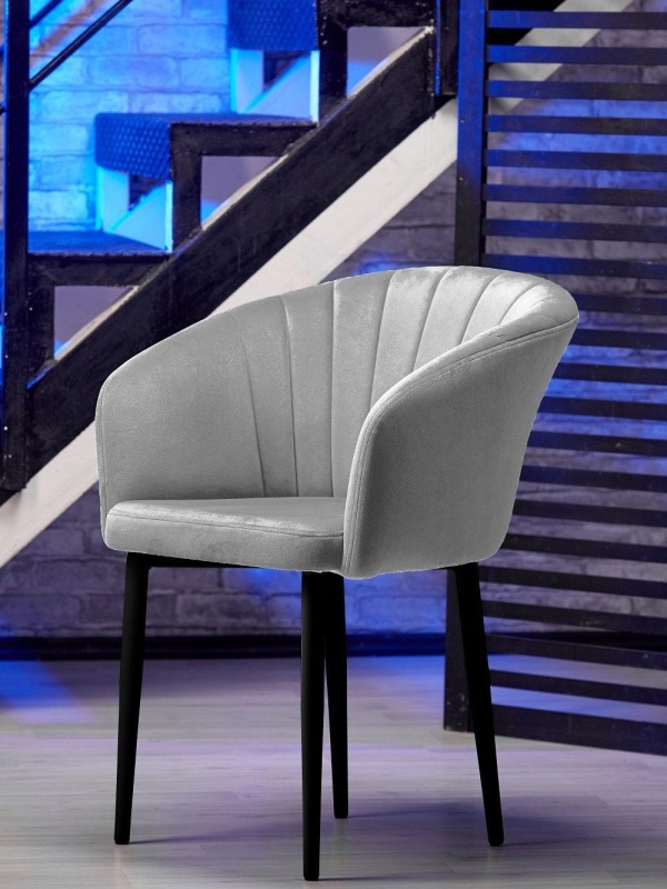 Стул Версаль ПАМИР (F81 Светло-серый/Черная опора)