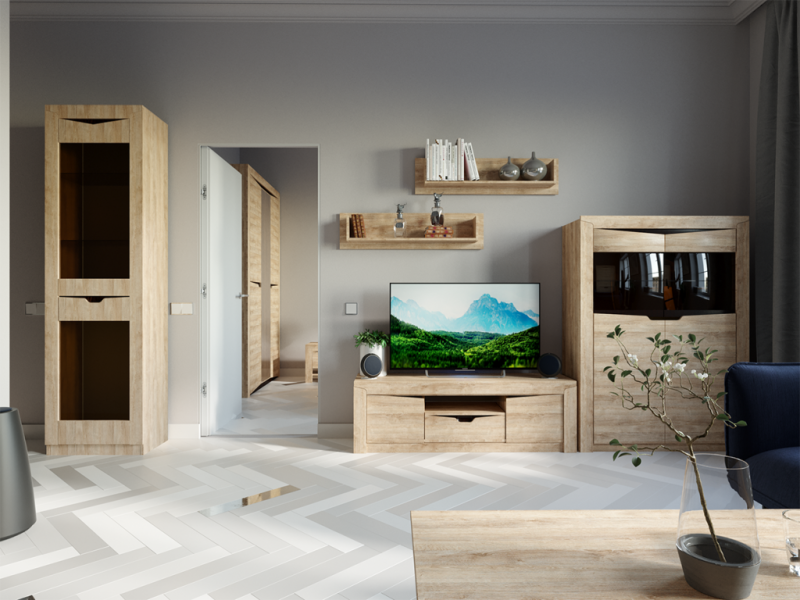 Гостиная Версаль-5 Секция №11 Витрина малая РОСТОК (Дуб баррик)