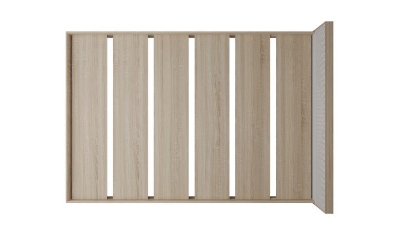 Копенгаген Кровать 1,6 с настилом (12 СТУЛЬЕВ) (Корпус: ЛДСП Дуб Сонома, Фасад: МДФ Белый мат)