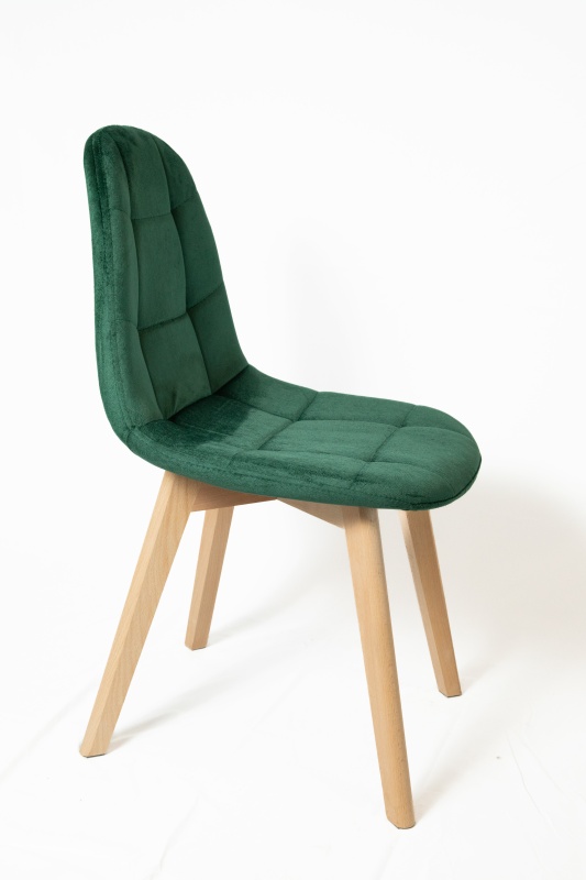 Стул Аделаида КНР (стул с бархатным сиденьем и деревянными ножками зеленый)