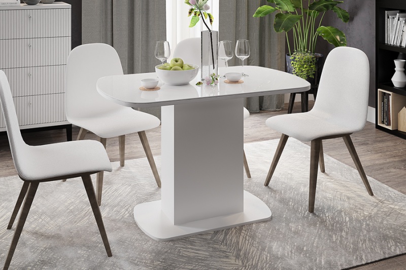 Стол обеденный Соренто-2 МЛЕК (Белый глянец,без Ф/П (1100/1420*700))