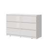 Челси Комод 1202 (6 ящиков) МИФ (Белый глянец холодный, белый)